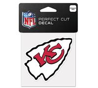 NFL Kansas City Chiefs 63052011 Perfect Cut Color Decal, 4" x 4", Black