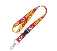 NFL Kansas City Chiefs Lanyard with Detachable Buckle, 3/4"