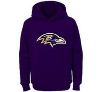 NFL Kids Youth 8-20 Team Color Alternate Polyester Performance Primary Logo Pullover Sweater Sweatshirt Hoodie, Baltimore Ravens Purple, M
