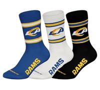 NFL LA RAMS 3pk Crew Socks - BLU/WHT/BLK - 43/46