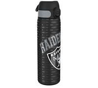 NFL Las Vegas Raiders Lightweight Steel Water Bottle, 600 ml/20 oz, Non-Insulated, Leak Proof, Easy to Open, Secure Lock, Dishwasher Safe, Flip Cover, Fits Cup Holders, Metal Water Bottle