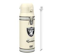 Ion8 NFL Raiders Sports Thermal Water Bottle with Removable Straw, 750ml/24oz, Leak-proof Vacuum Insulated Drinking Bottle, Easy to Open, Secure Lock, Dishwasher Safe, Flip Cover, Metal water Bottle