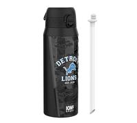 NFL Lions Sports Thermal Water Bottle with Removable Straw, 750ml/24oz, Leak-proof Vacuum Insulated Drinking Bottle, Easy to Open, Secure Lock, Dishwasher Safe, Flip Cover, Metal water Bottle