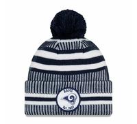 Nfl Los Angeles Rams Sideline 2019 Bobble Beanie Cuffed Knit Hat Newera
