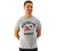 NFL Mens Grey New England Patriots Short Sleeved T-Shirt - Small