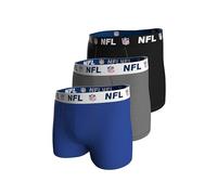 NFL Men's Shield 3pk Boxers, Blue-Grey-Black, L EU