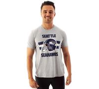 NFL Teams Seattle Seahawks Helmet Men's Grey Short Sleeve T-Shirt