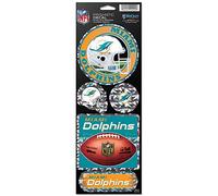 NFL Miami Dolphins Prismatic Stickers, Team Color, One Size