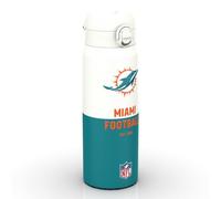 NFL Miami Dolphins Sports Vacuum Insulated Water Bottle, 750ml/24oz | Removable Straw, Leak Proof Insulated Drinking Bottle, Easy to Open, Secure Lock, Dishwasher Safe, Flip Cover, Metal Bottle