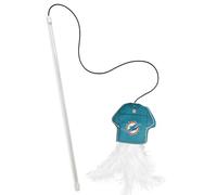 NFL Miami Dolphins Team Jersey Wand with CAT NIP, Cat Toy Jersey Shaped Plush Teaser Toy for Cats & Kittens - Interactive Pet Toy for Play & Exercise