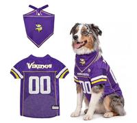 NFL Minnesota Vikings Dog Premium Jersey with Coordinated Tie Bandana Included, Size Medium Official NFL Pet Apparel, Breathable Mesh, Durable, Team Logo Design, Cat Sports Jerseys T-Shirt