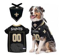 NFL New Orleans Saints Dog Premium Jersey with Coordinated Tie Bandana Included, Size X-Large Official NFL Pet Apparel, Breathable Mesh, Durable, Team Logo Design, Cat Sports Jerseys T-Shirt