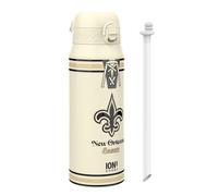 Ion8 NFL Saints Sports Thermal Water Bottle with Removable Straw, 750ml/24oz, Leak-proof Vacuum Insulated Drinking Bottle, Easy to Open, Secure Lock, Dishwasher Safe, Flip Cover, Metal water Bottle