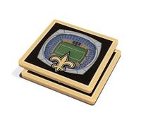 NFL New Orleans Saints Unisex YouTheFanNFL 3D StadiumView Coaster, Team Color, 4" x 4" x .3125"