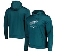 NFL Officially Licensed Kids Youth 8-20 Faded Primary Logo Watson Team Color Performance Pullover Hoodie, Philadelphia Eagles Green, 10-12