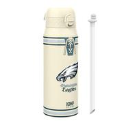 Ion8 NFL Eagles Sports Thermal Water Bottle with Removable Straw, 750ml/24oz, Leak-proof Vacuum Insulated Drinking Bottle, Easy to Open, Secure Lock, Dishwasher Safe, Flip Cover, Metal water Bottle