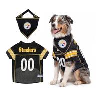 NFL Pittsburgh Steelers Dog Premium Jersey with Coordinated Tie Bandana Included, Size X-Small Official NFL Pet Apparel, Breathable Mesh, Durable, Team Logo Design, Cat Sports Jerseys T-Shirt
