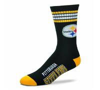 NFL Pittsburgh Steelers Socks 4-Stripe Deuce Socks For Bare Feet Socks