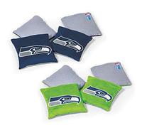 NFL Pro Football Dual Sided Bean Bags by Wild Sports, 8 Count, Premium Toss Bags for Cornhole Set - Great for Tailgates, Outdoors, Backyard