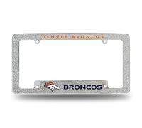 NFL Rico Industries Denver Broncos Chrome All Over Automotive Bling License Plate Frame 12" x 6" Chrome All Over Automotive Bling License Plate Frame Design for Car/Truck/SUV