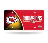NFL Rico Industries LIV Metal License Plate Tag, Super Bowl Champion LIV - Kansas City Chiefs, 6 x 11.5-inches