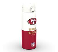 NFL San Francisco 49ers Sports Vacuum Insulated Water Bottle, 750ml/24oz | Removable Straw, Leak Proof Insulated Drinking Bottle, Easy to Open, Secure Lock, Dishwasher Safe, Flip Cover, Metal Bottle