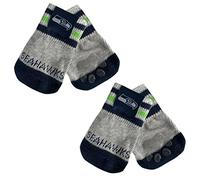 NFL SEATTLE SEAHAWKS Anti Slip Dog Socks with Elastic Ribbed Top, Size X-Small/Small. Indoor/Outdoor Socks, Best Dog Paw Protector, 2 pairs, Cool Puppy Supplies with NFL Logo of SEAHAWKS Football Team