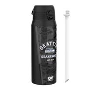NFL Seattle Seahawks Sports Thermal Water Bottle with Removable Straw, 750ml/24oz, Leak Proof Insulated Drinking Bottle, Easy to Open, Secure Lock, Dishwasher Safe, Flip Cover, Metal Water Bottle