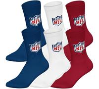NFL Shield 6pk Crew Socks - BLU/WHT/RED - 43/46