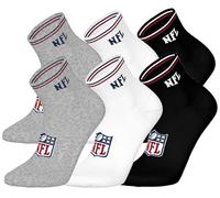NFL Shield 6pk Quarter Socks - MGR/WHT/BLK - 43/46