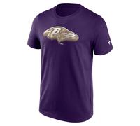 NFL T-Shirt Baltimore Ravens Chrome Graphic Logo Dark Purple Tee Shirt