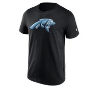 NFL T-Shirt Carolina Panthers Chrome Graphic Logo Black Tee Shirt