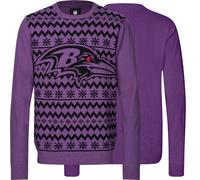 NFL Ugly Sweater Baltimore Ravens Pullover Christmas Big Logo 2-Color Xmas