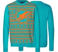 NFL Ugly Sweater Miami Dolphins Pullover Christmas Big Logo 2-Color Xmas