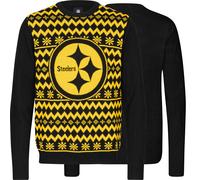 NFL Ugly Sweater Pittsburgh Steelers Pullover Christmas Big Logo 2-Color Xmas