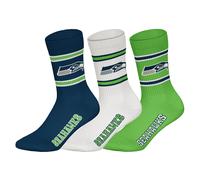 NFL Unisex Crew Socks 3-Pack, Team Logo Football Socks, Multiple Teams