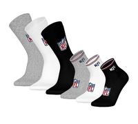 NFL Unisex Crew Socks 6-Pack - Shield 3-Pack Quarter Socks 3-Pack