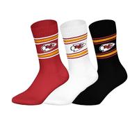 NFL Unisex Kansas City Chiefs Crew Socks Sport Socks (Pack of 3)