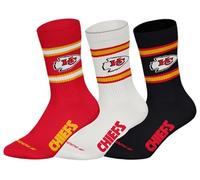 NFL Unisex Kansas City Chiefs Crew Socks Sport Socks (Pack of 3)
