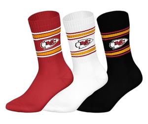 NFL Unisex Kansas City Chiefs Crew Socks Sport Socks (Pack of 3)