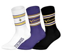 NFL Unisex Minnesota Vikings Crew Socks Sport Socks (Pack of 3)