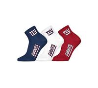 NFL Unisex Ny Giants 3pk Quarter Socks Sport Socks (Pack of 3)