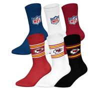 NFL Unisex Socks, 6-Pack - NFL Teams, 6-Pack Crew Socks, Football, Logo