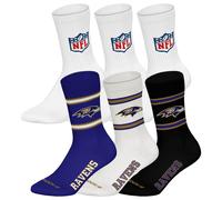 NFL Unisex Socks, 6-Pack - NFL Teams, 6-Pack Crew Socks, Football, Logo