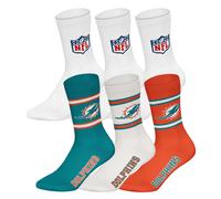 NFL Unisex Socks, 6-Pack - NFL Teams, 6-Pack Crew Socks, Football, Logo