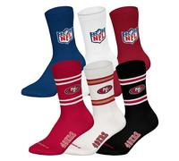 NFL Unisex Socks, 6-Pack - NFL Teams, 6-Pack Crew Socks, Football, Logo