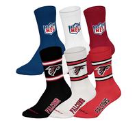NFL Unisex Socks, 6-Pack - NFL Teams, 6-Pack Crew Socks, Football, Logo