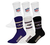 NFL Unisex Socks, 6-Pack - NFL Teams, 6-Pack Crew Socks, Football, Logo