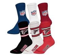 NFL Unisex Socks, 6-Pack Teams, 6 Pack Crew Socks, Football, Logo, Cotton Blend, 39-42