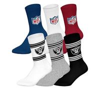 NFL Unisex Socks, 6-Pack Teams, 6 Pack Crew Socks, Football, Logo, Cotton Blend, 43-46